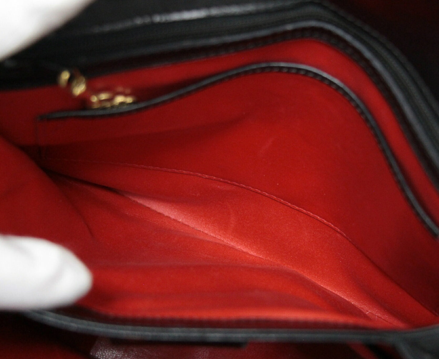 GUCCI Vintage Leather Handbag Black Size ONE SIZE