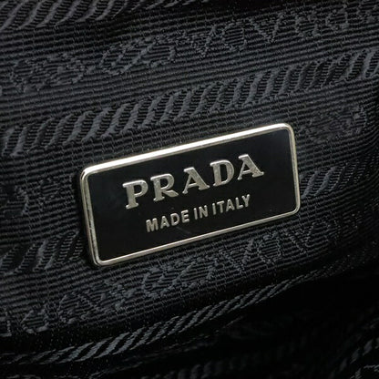 PRADA Triangle Logo Nylon Leather Bag Black Size ONE SIZE