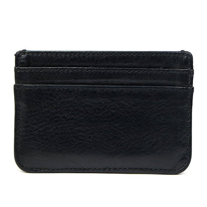 CHROME HEARTS Double-Sided Card Holder Black Leather Silver Card Case