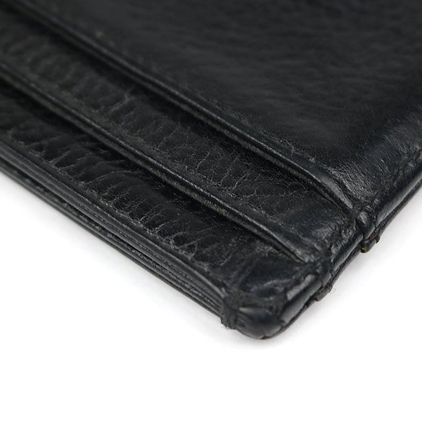 CHROME HEARTS Double-Sided Card Holder Black Leather Silver Card Case