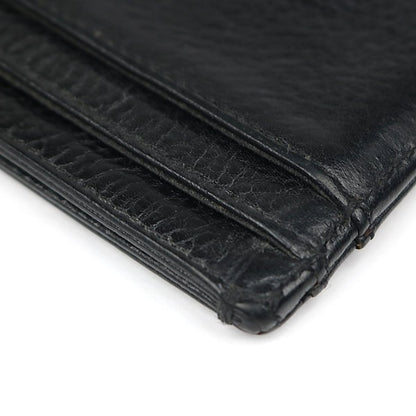 CHROME HEARTS Double-Sided Card Holder Black Leather Silver Card Case