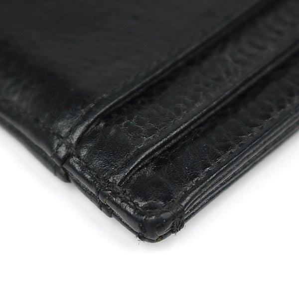 CHROME HEARTS Double-Sided Card Holder Black Leather Silver Card Case
