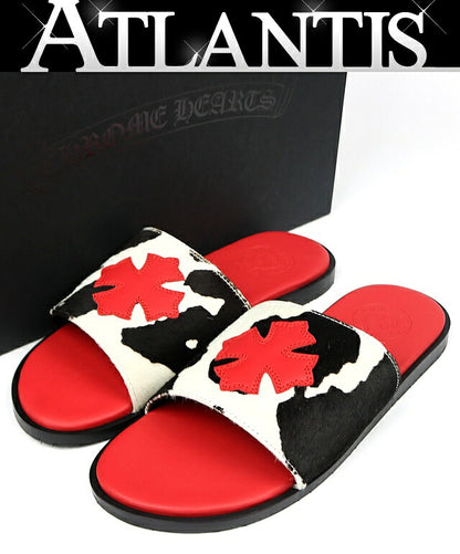 CHROME HEARTS New Cow Print Cross Sandals Multi Size EU 41