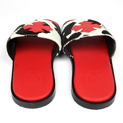 CHROME HEARTS New Cow Print Cross Sandals Multi Size EU 41