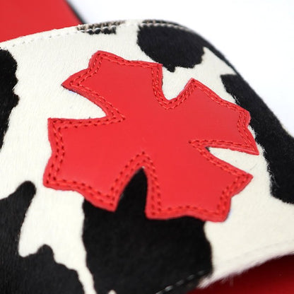 CHROME HEARTS New Cow Print Cross Sandals Multi Size EU 41