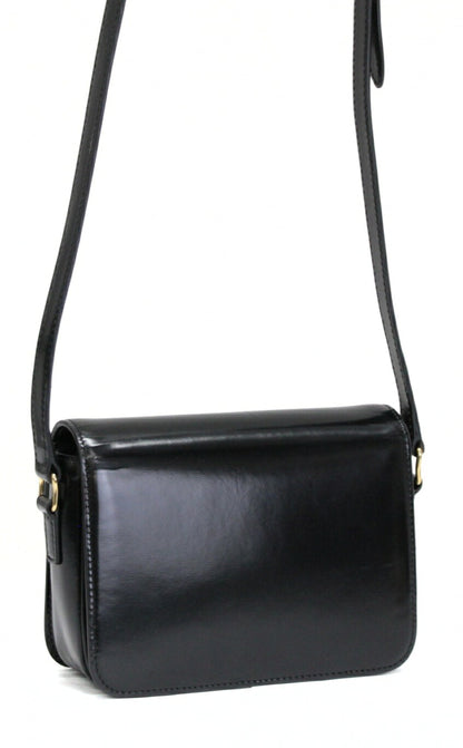 CELINE Teen Triomphe Glossy Calfskin Bag Black Size ONE SIZE
