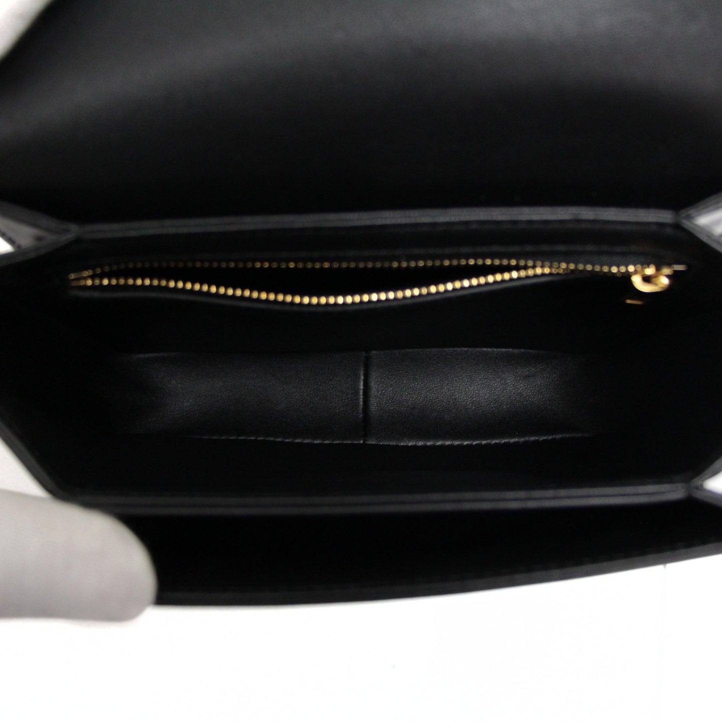 CELINE Teen Triomphe Glossy Calfskin Bag Black Size ONE SIZE