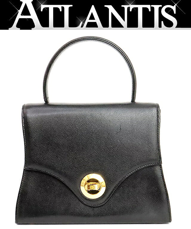 GIVENCHY Turn-lock Leather Black G-Hardware Handbag Size ONE SIZE