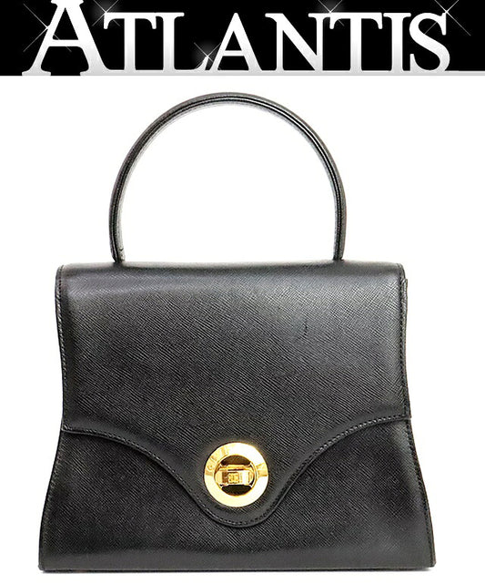 GIVENCHY Turn-lock Leather Black G-Hardware Handbag Size ONE SIZE