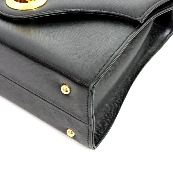 GIVENCHY Turn-lock Leather Black G-Hardware Handbag Size ONE SIZE