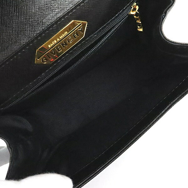 GIVENCHY Turn-lock Leather Black G-Hardware Handbag Size ONE SIZE