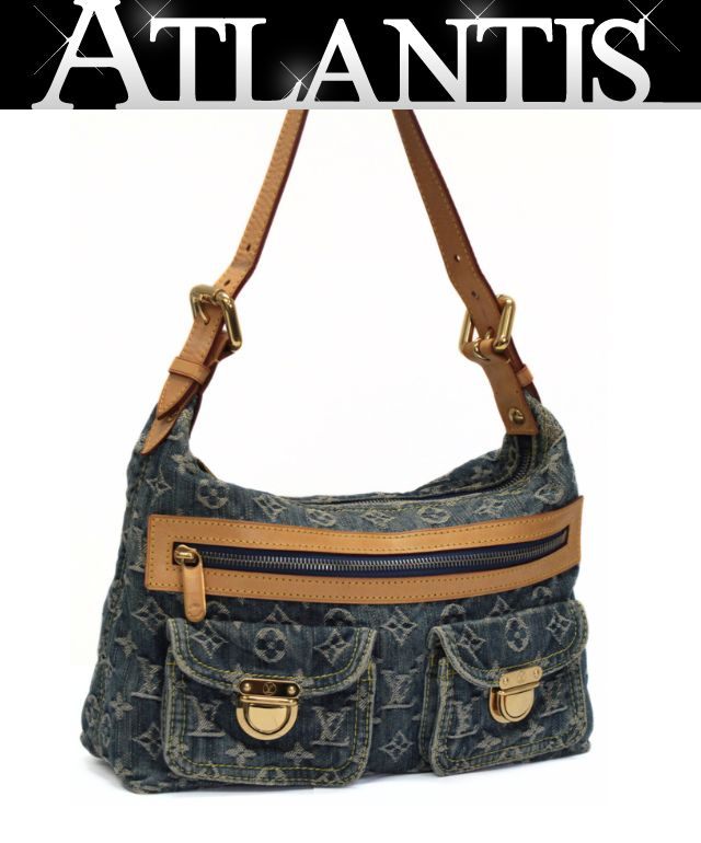 LOUIS VUITTON Monogram Denim Baggy PM Shoulder Bag Blue