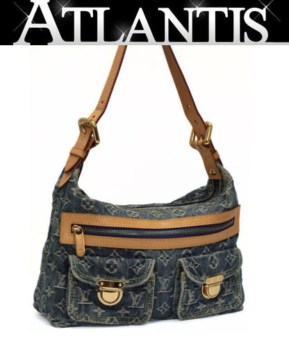 LOUIS VUITTON Monogram Denim Baggy PM Shoulder Bag Blue