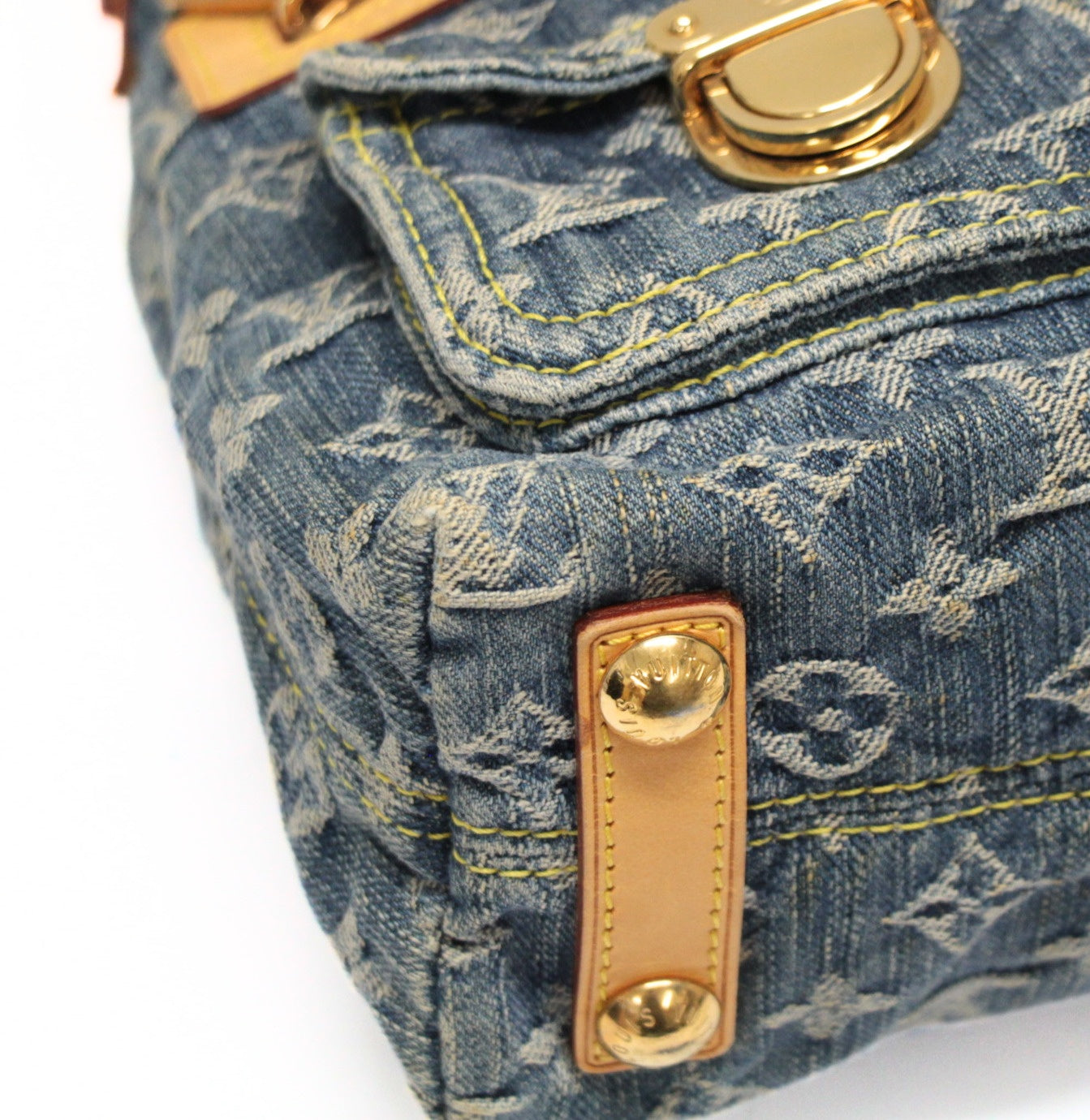 LOUIS VUITTON Monogram Denim Baggy PM Shoulder Bag Blue