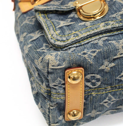 LOUIS VUITTON Monogram Denim Baggy PM Shoulder Bag Blue