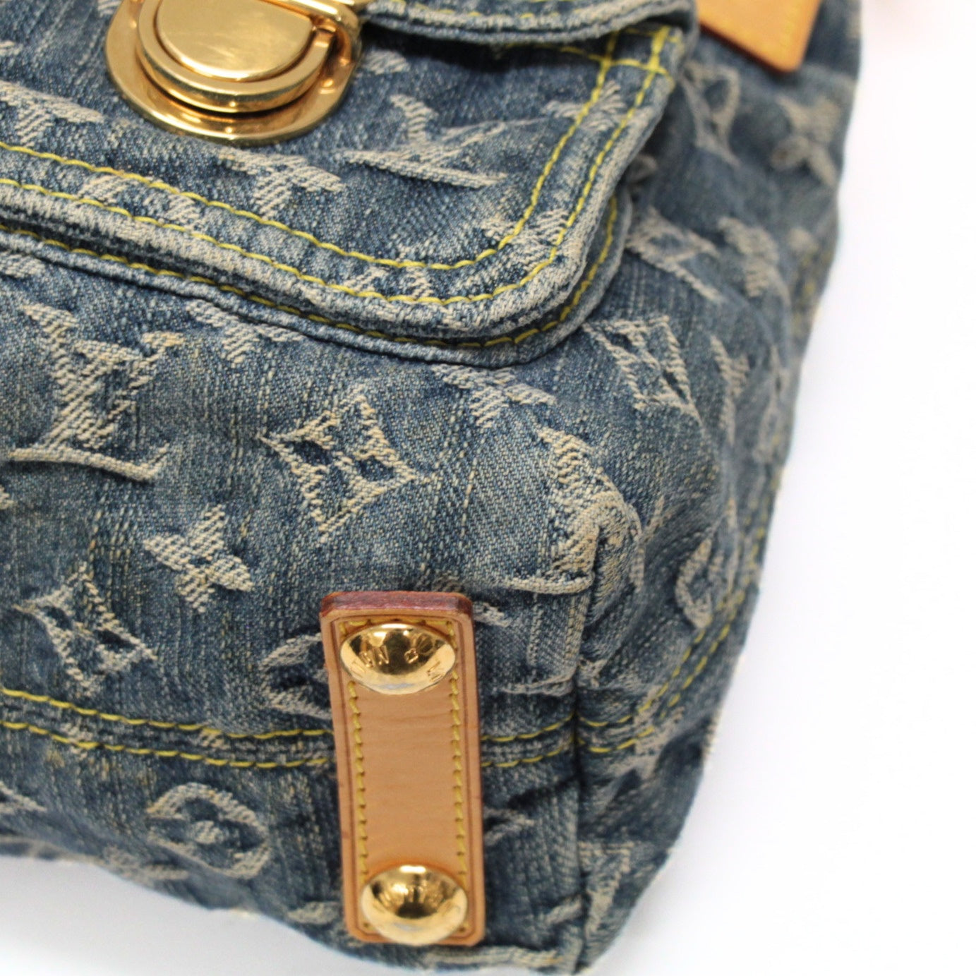 LOUIS VUITTON Monogram Denim Baggy PM Shoulder Bag Blue