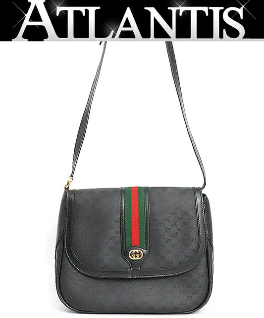GUCCI Old Gucci Sherry Line Micro GG Bag Black Size ONE SIZE