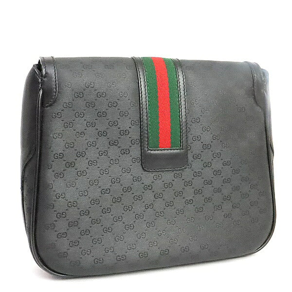 GUCCI Old Gucci Sherry Line Micro GG Bag Black Size ONE SIZE