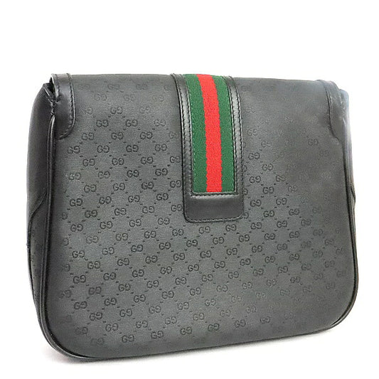 GUCCI Old Gucci Sherry Line Micro GG Bag Black Size ONE SIZE