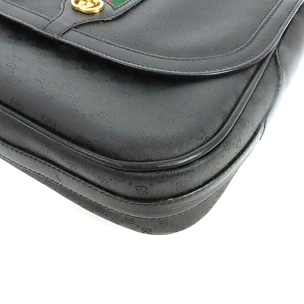 GUCCI Old Gucci Sherry Line Micro GG Bag Black Size ONE SIZE