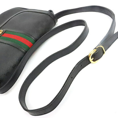 GUCCI Old Gucci Sherry Line Micro GG Bag Black Size ONE SIZE