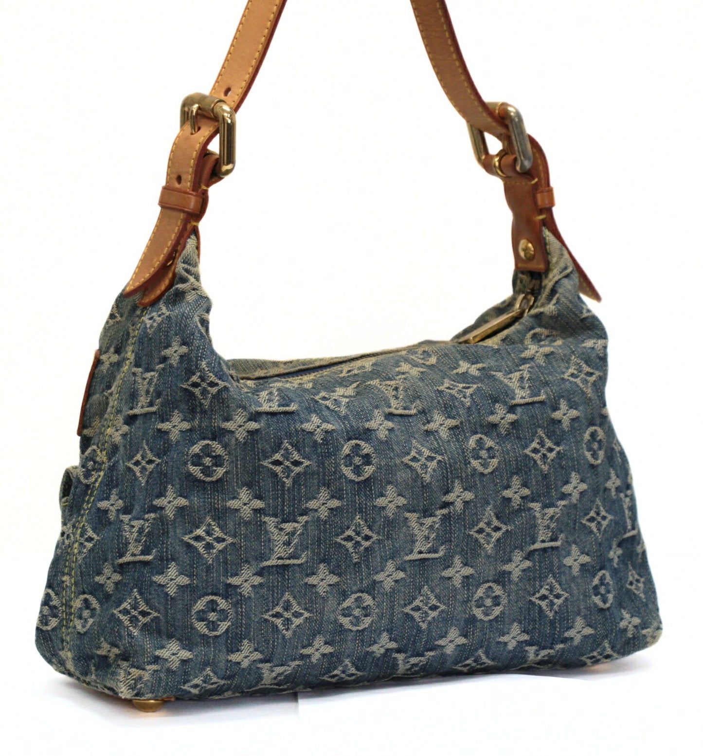 LOUIS VUITTON Monogram Denim Baggy PM Shoulder Bag Blue