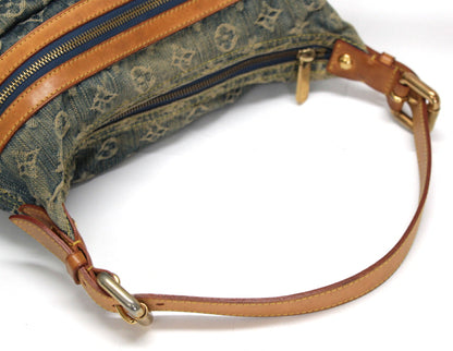 LOUIS VUITTON Monogram Denim Baggy PM Shoulder Bag Blue