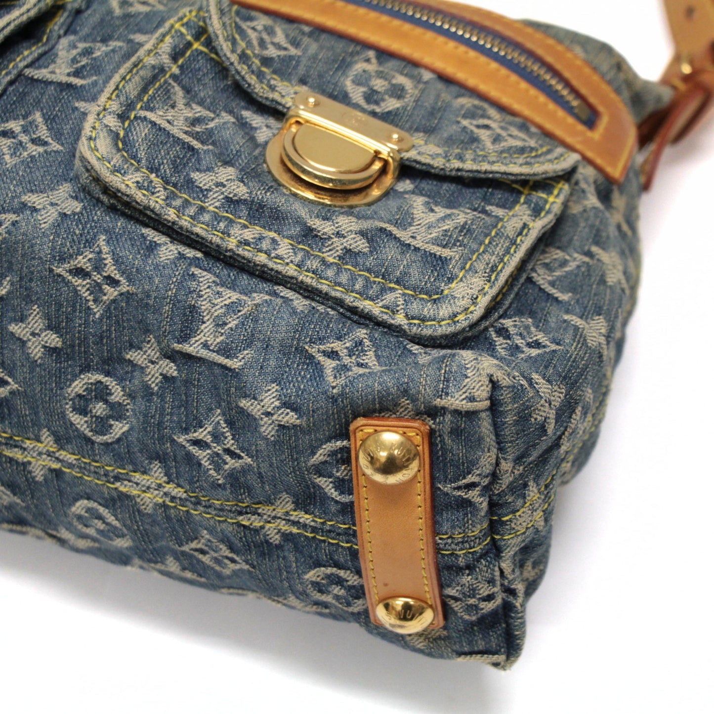 LOUIS VUITTON Monogram Denim Baggy PM Shoulder Bag Blue