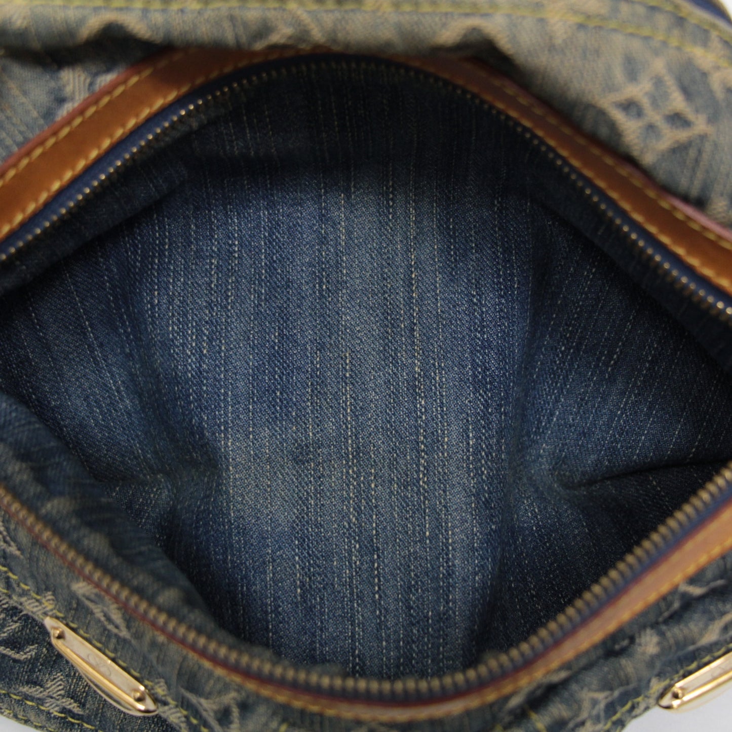 LOUIS VUITTON Monogram Denim Baggy PM Shoulder Bag Blue