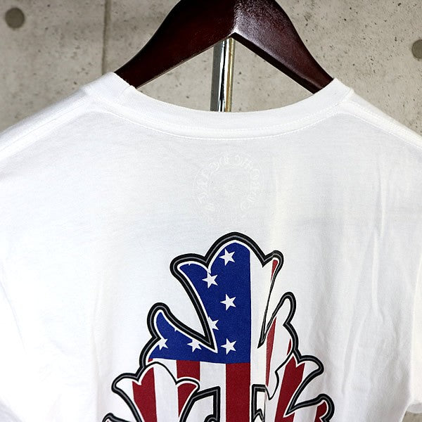 CHROME HEARTS Flag Small Cross T-Shirt White Size S