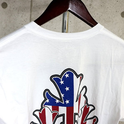 CHROME HEARTS Flag Small Cross T-Shirt White Size S