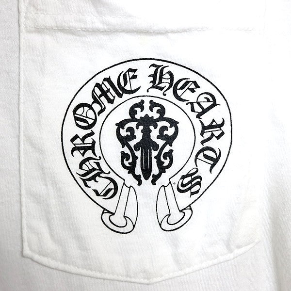 CHROME HEARTS Flag Small Cross T-Shirt White Size S