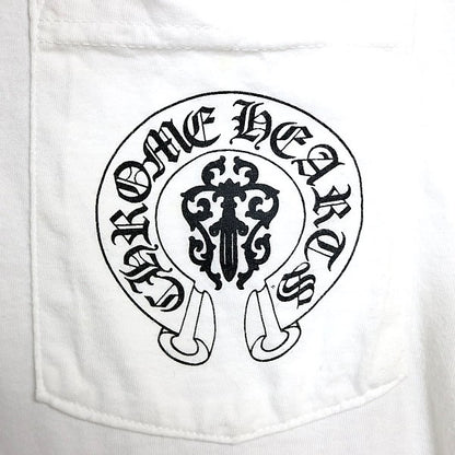 CHROME HEARTS Flag Small Cross T-Shirt White Size S