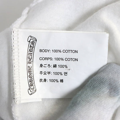 CHROME HEARTS Flag Small Cross T-Shirt White Size S