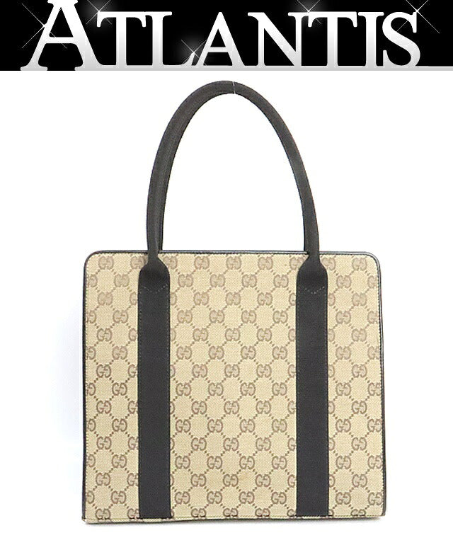 GUCCI GG Canvas Handbag Brown Size ONE SIZE