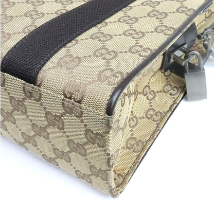 GUCCI GG Canvas Handbag Brown Size ONE SIZE