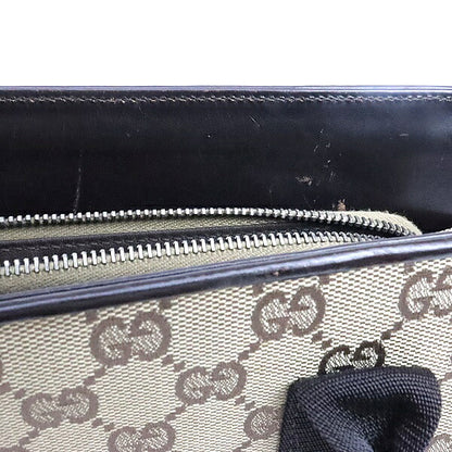 GUCCI GG Canvas Handbag Brown Size ONE SIZE
