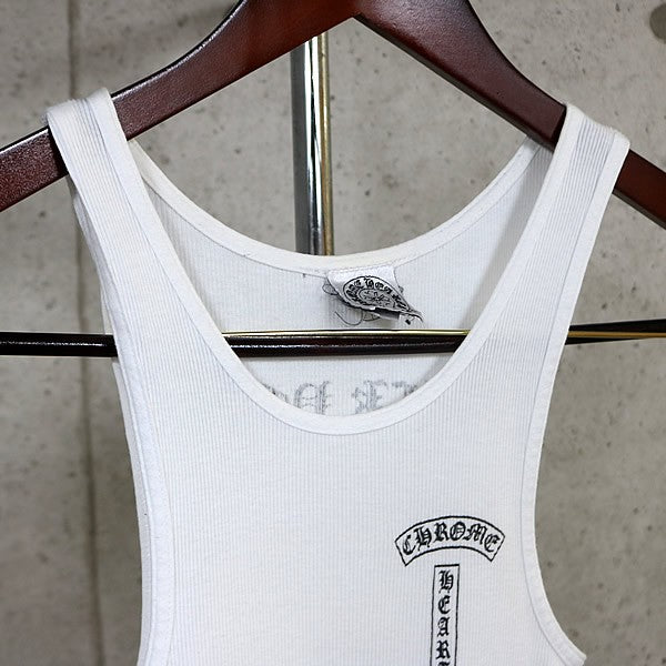 CHROME HEARTS Old Vintage T-Bar Cross Tank Top White Size S