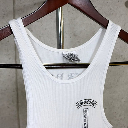 CHROME HEARTS Old Vintage T-Bar Cross Tank Top White Size S