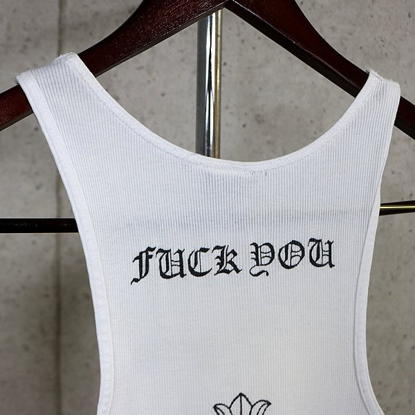 CHROME HEARTS Old Vintage T-Bar Cross Tank Top White Size S
