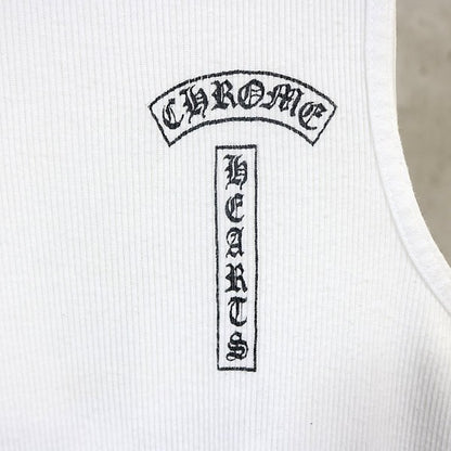 CHROME HEARTS Old Vintage T-Bar Cross Tank Top White Size S