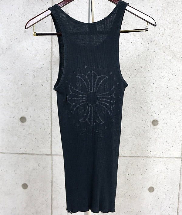 CHROME HEARTS Vintage CH Plus Cotton Tank Top Black Size S