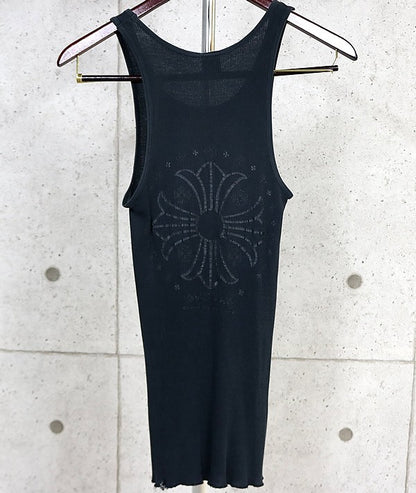 CHROME HEARTS Vintage CH Plus Cotton Tank Top Black Size S