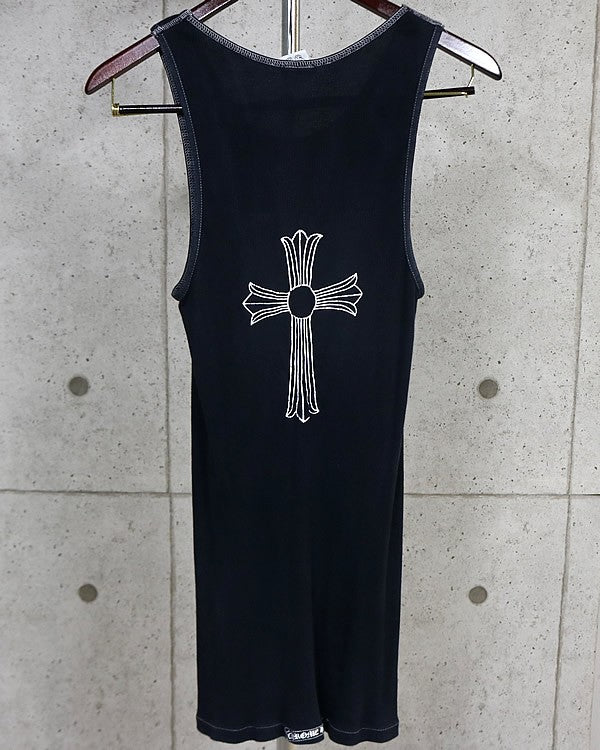 CHROME HEARTS Old Vintage Large Cross T-Bar Top Black Size L