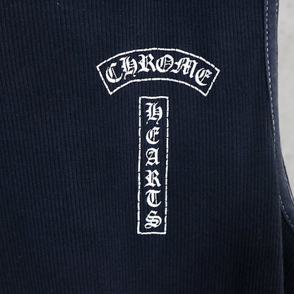 CHROME HEARTS Old Vintage Large Cross T-Bar Top Black Size L