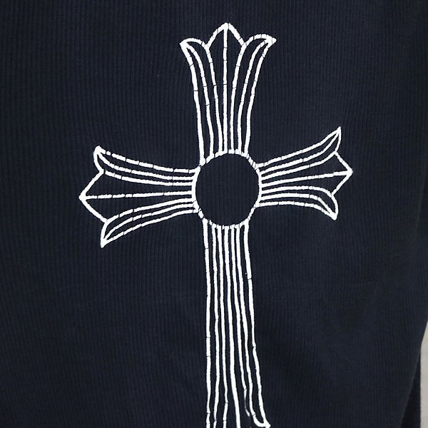 CHROME HEARTS Old Vintage Large Cross T-Bar Top Black Size L