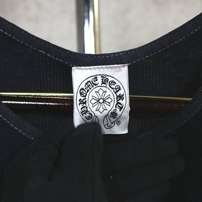CHROME HEARTS Old Vintage Large Cross T-Bar Top Black Size L