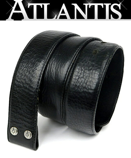 CHROME HEARTS 1.5 Leather Strap Belt Black Size 32