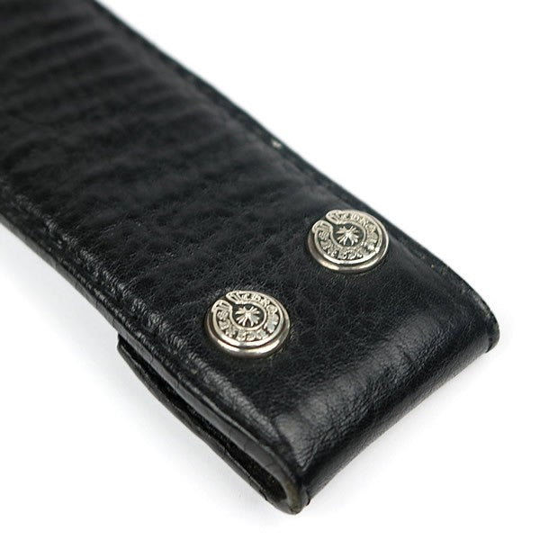 CHROME HEARTS 1.5 Leather Strap Belt Black Size 32
