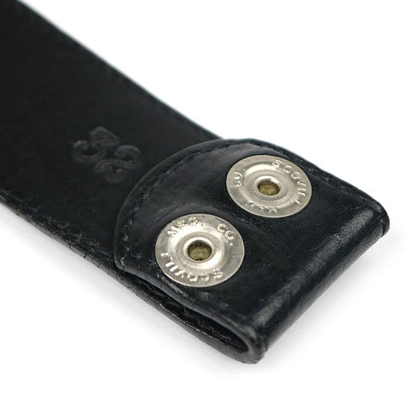 CHROME HEARTS 1.5 Leather Strap Belt Black Size 32